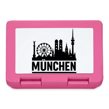 München Munich Silhouette Skyline - Brotdose - Pink - Vorne