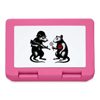 Guerre et Paix | Rats Banksy Street Art Style - Boîte à goûter - rose - Devant