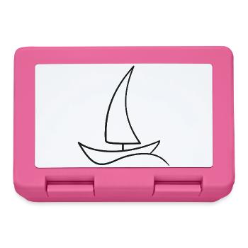 Sailboat Sketch – Maritime Motif for Vacation - Lunchbox - pink - Front