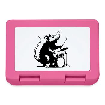 DrummerMaus Silhouette - Lunchbox - pink - Front