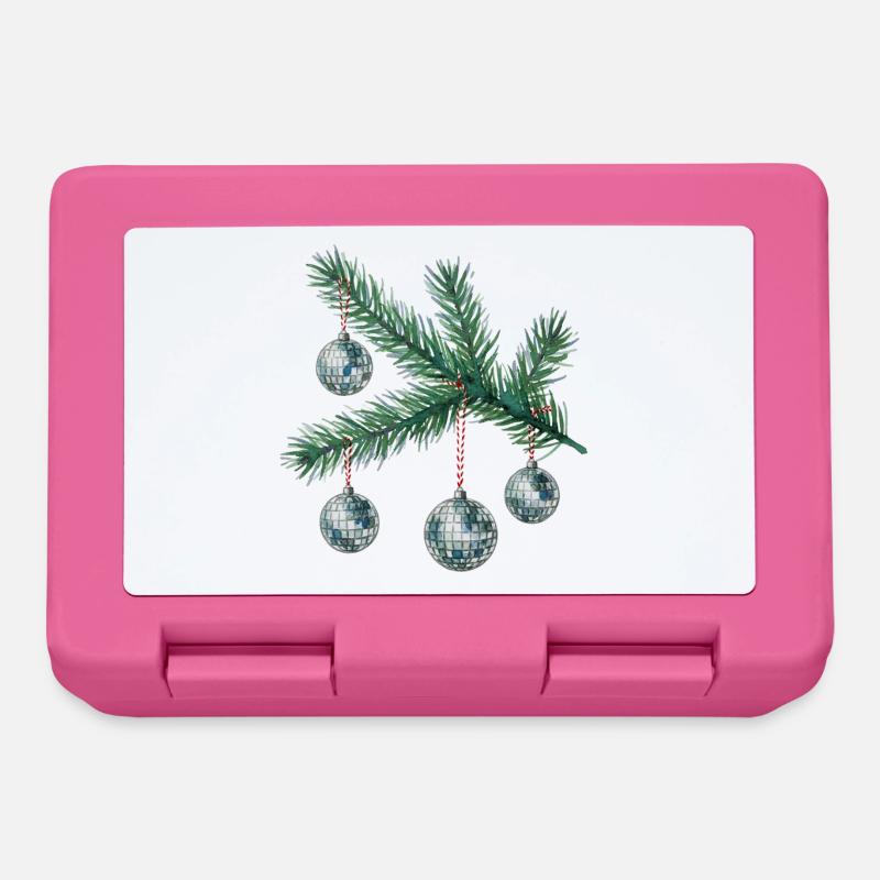 Boules disco sur le sapin de Noël - Boîte à goûter - rose