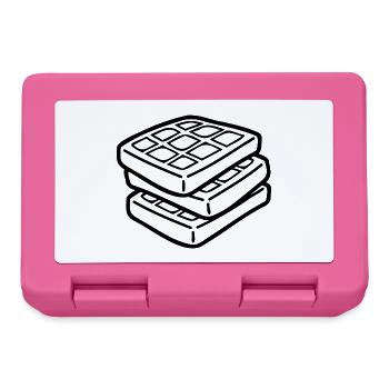 Waffle Sketch – Cute Minimalist Food Motif - Lunchbox - pink - Front