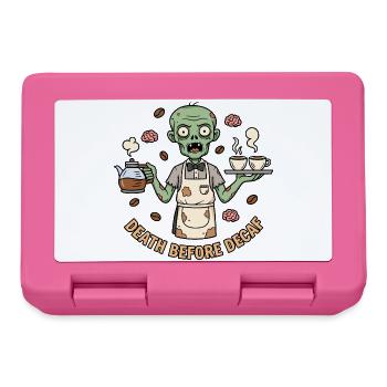 Zombie Barista Death Before Decaf - Brotdose - Pink - Vorne
