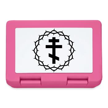 Orthodoxes Kreuz und Dornenkrone - Brotdose - Pink - Vorne