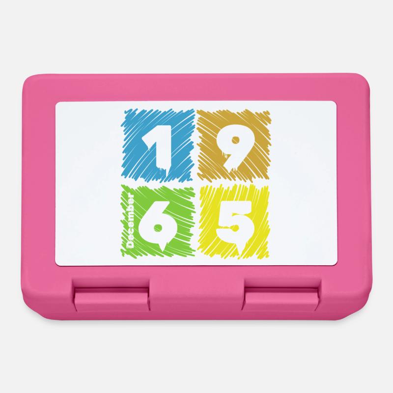 60. Geburtstag Farbige Patches since 12/1965 - Brotdose - Pink