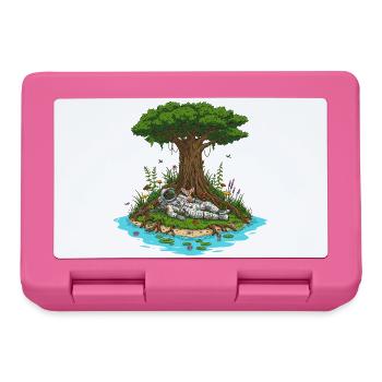 Astronaut Dog Island Dreamscape - Lunchbox - pink - Front