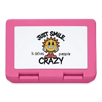 Just Smile It Drives People Crazy – Motivation - Lunchbox - pink - Front