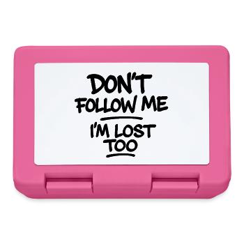 Don't Follow Me I'm Lost Too – Typography Saying - Lunchbox - pink - Front