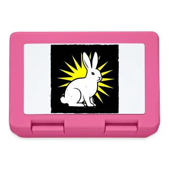 Cooler Hase im Punk Rock & Pop Art Stil - Brotdose - Pink - Vorne