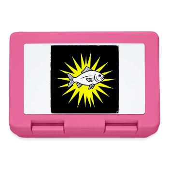 Cooler Fisch im Punk Rock & Pop Art Stil - Brotdose - Pink - Vorne