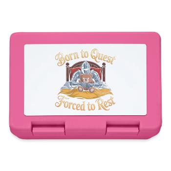 Born to Quest, forced to Rest - Funny Medieval Mem - Lunchbox - pink - Front