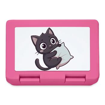 Kawaii kitten cuddly on pillow - Lunchbox - pink - Front