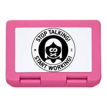 Stop Talking! Start Working! (Woman / Black) - Lunchbox - pink - Front