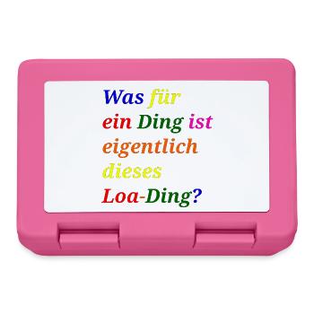 Loa thing? – Funny pun - Lunchbox - pink - Front