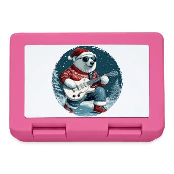 Polar Bear Christmas Guitar Polar Bear - Lunchbox - pink - Front