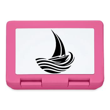 Minimalistisch maritim Segelboot trifft Welle - Brotdose - Pink - Vorne