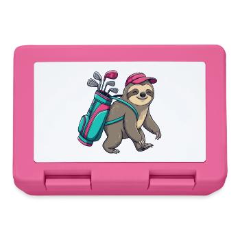 Funny Sloth Golfer Cartoon Cool Golf Animal - Lunchbox - pink - Front