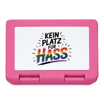 Pas de place pour la haine - Logo Cool Pride - Boîte à goûter - rose - Devant