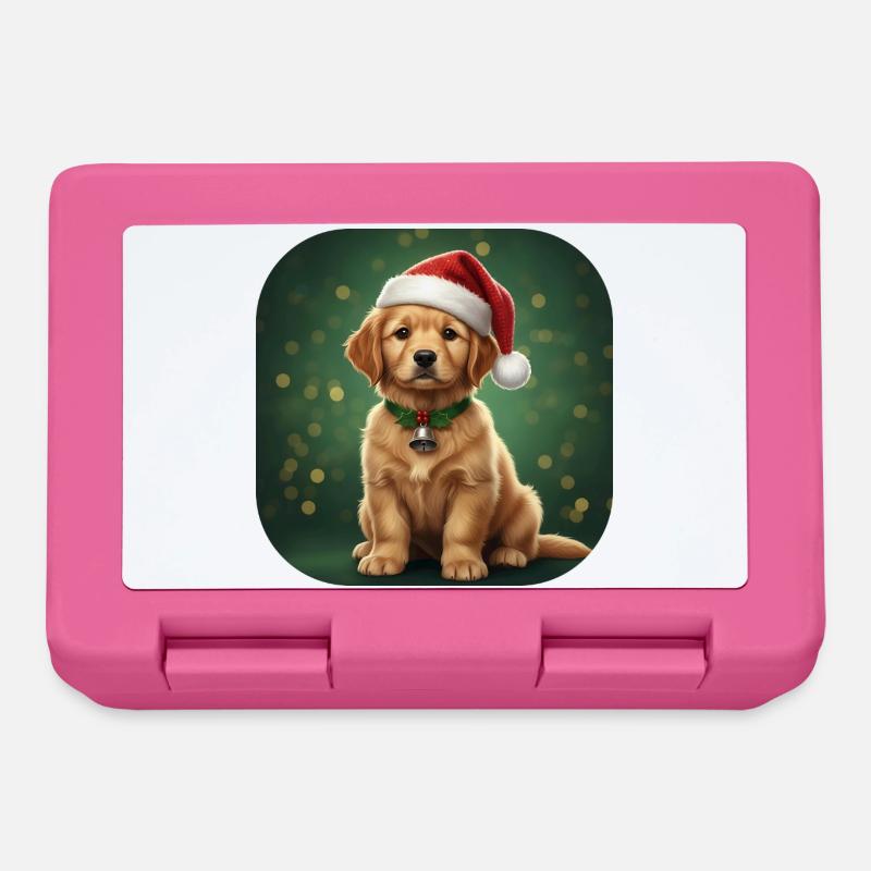 Weihnachtsmann-Welpen-Weihnachtsglocke - Brotdose - Pink