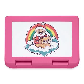 Chihuahua Dog Santa Claus Christmas - Lunchbox - pink - Front