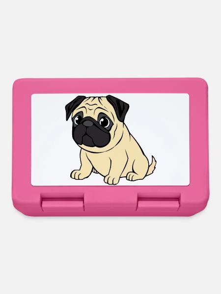 Mops Hunde T-shirt Geschenk Weihnachten - Brotdose - Pink