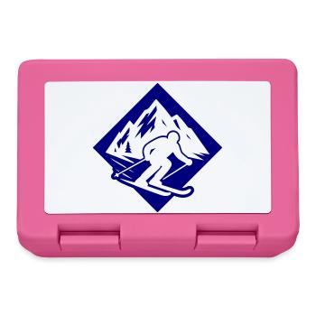Ski Sport Silhouette Mountains - Lunchbox - pink - Front