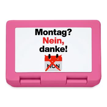 Monday? No thank you! Funny motif for office grouches - Lunchbox - pink - Front