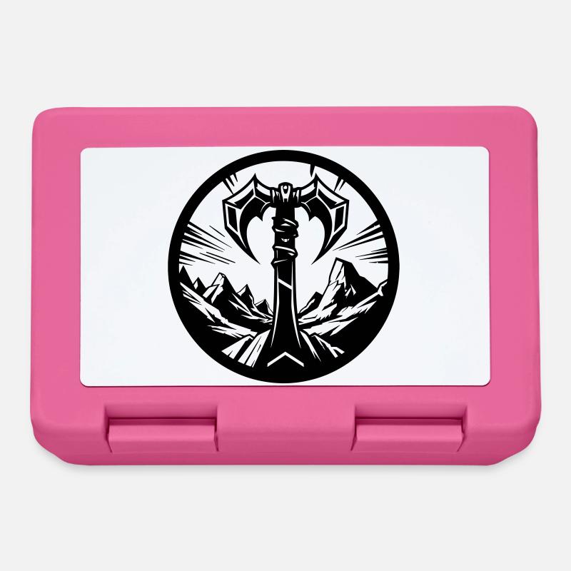Symbole barbare – Hache tribale - Boîte à goûter - rose