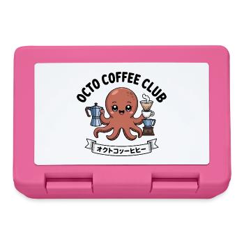 Octo Coffee Club – Lustiges Oktopus-T-Shirt - Brotdose - Pink - Vorne