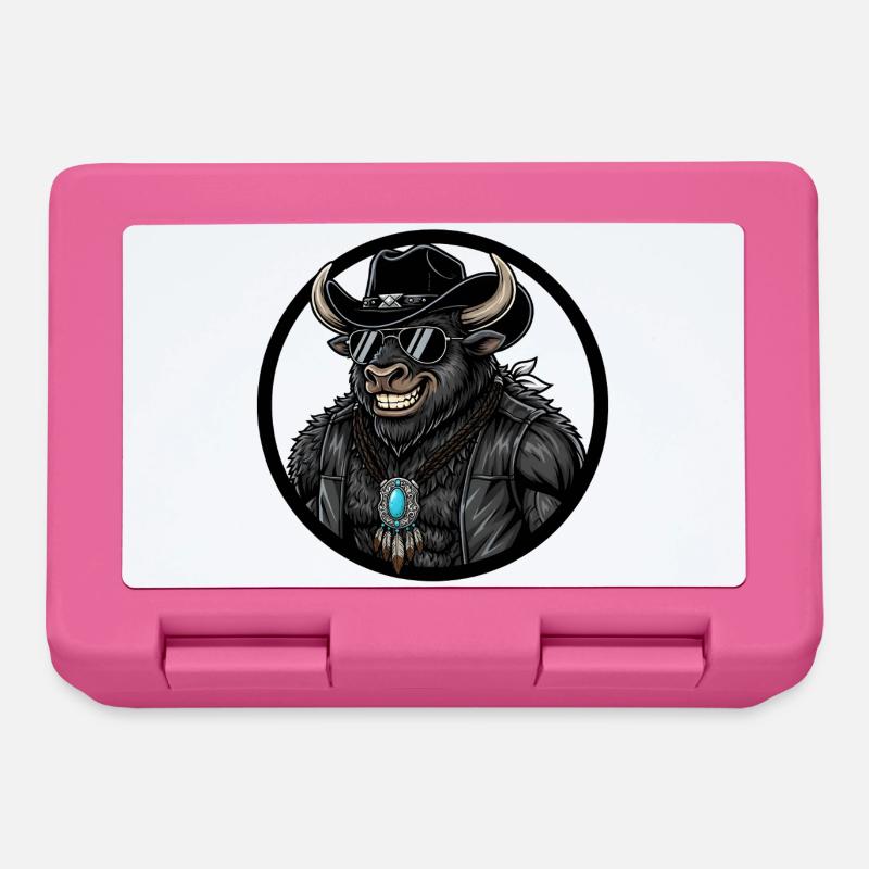 Taureau de l’Ouest Taureau Cowboy avec turquoise - Boîte à goûter - rose