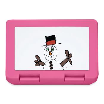 Bonhomme de neige magique d’hiver avec chapeau - Boîte à goûter - rose - Devant