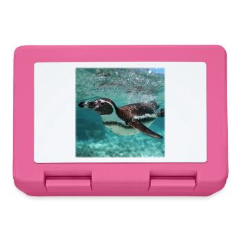 Penguin Underwater Turquoise Ocean Nature Design - Lunchbox - pink - Front