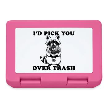 I'd Pick You Over Trash, Funny Raccoon - Lunchbox - pink - Front