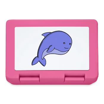 Dessin animé de poisson bleu mignon, dauphin de Kawaii ou marsouin - Boîte à goûter - rose - Devant