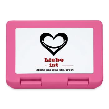 Liebe ist Rote Retro Typo - Brotdose - Pink - Vorne