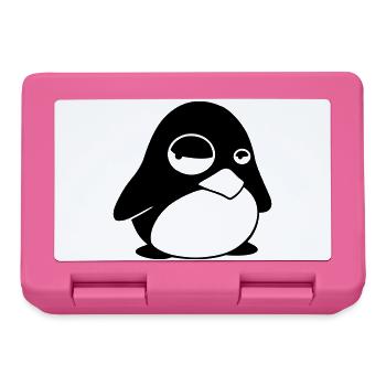 Grumpy Tux – Funny Linux Penguin for Nerds - Lunchbox - pink - Front