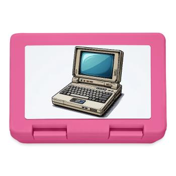  Laptop Retro-Computer Vintage Stil Illustration - Brotdose - Pink - Vorne