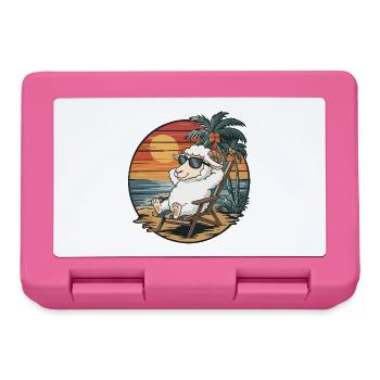 Lustige Schafe am Strand, Sommerurlaub Sonnenuntergang - Brotdose - Pink - Vorne