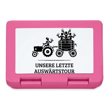 Unsere Letzte Auswärtstour, Trecker Bierfass JGA B - Brotdose - Pink - Vorne