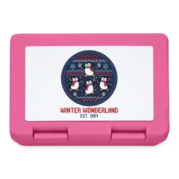 Motif Pays des merveilles hivernaux Pingouins Pays des merveilles hivernaux - Boîte à goûter - rose - Devant
