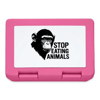 Schimpanse Stop Eating Animals - Brotdose - Pink - Vorne