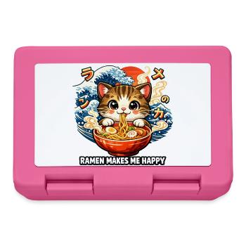Ramen Noodles Cat Lover Retro Kawaii Cats - Lunchbox - pink - Front