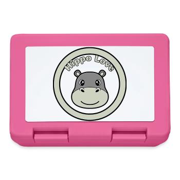 Hippo Love Hippo Logo Badge - Boîte à goûter - rose - Devant