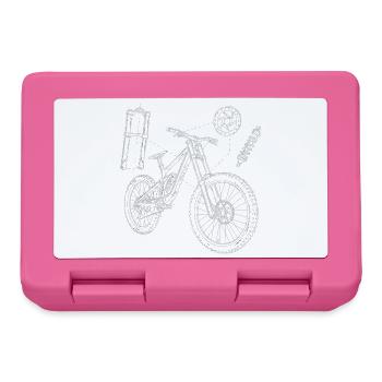 Croquis de géométrie du VTT : Dessin en descente explosée - Boîte à goûter - rose - Devant