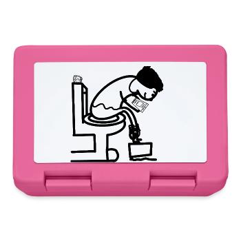 Funny man on toilet toilet humor - Lunchbox - pink - Front