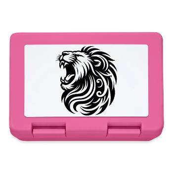 Lion rugissant avec une crinière et des dents élégantes - Boîte à goûter - rose - Devant