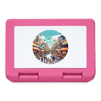Balloon Festival Street Scene - Lunchbox - pink - Front