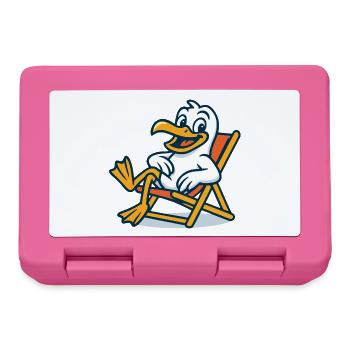 Casual duck in beach chair - Lunchbox - pink - Front