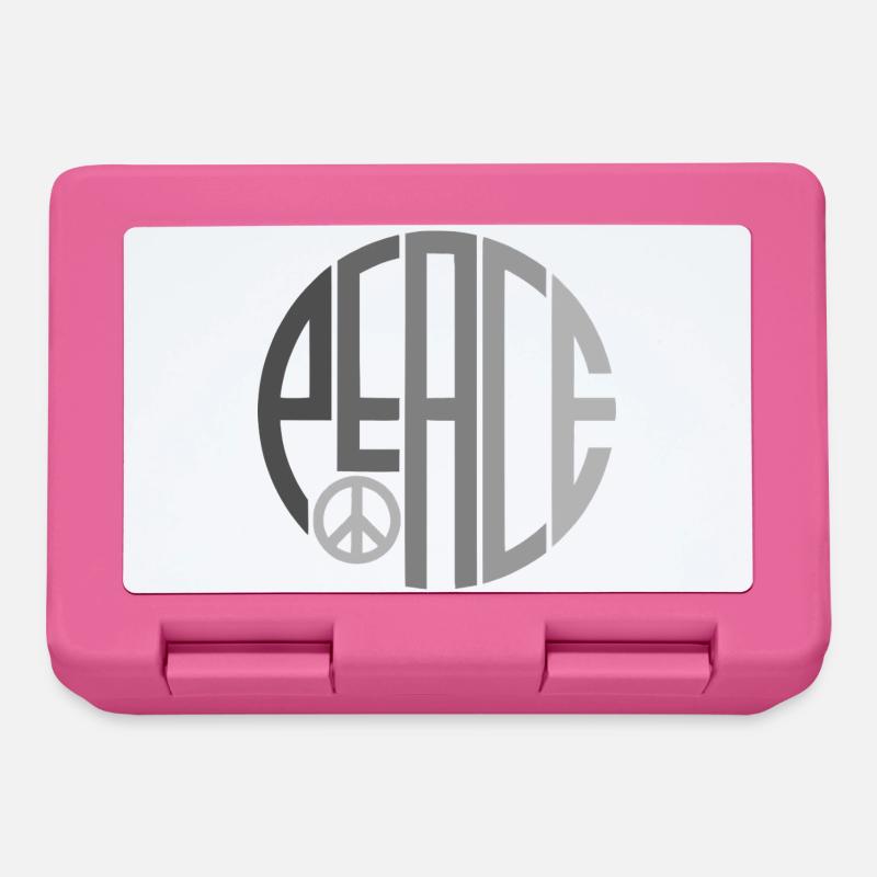 Kreis Typografie Peace mit Peacezeichen - Brotdose - Pink