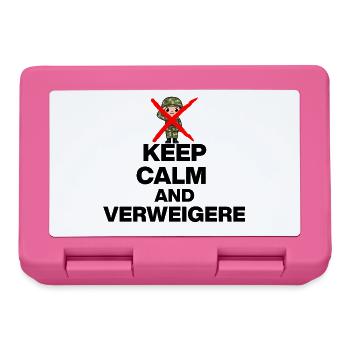 KEEP CALM AND VERWEIGERN! MUSTERUNG WEHRPFLICHT s - Brotdose - Pink - Vorne